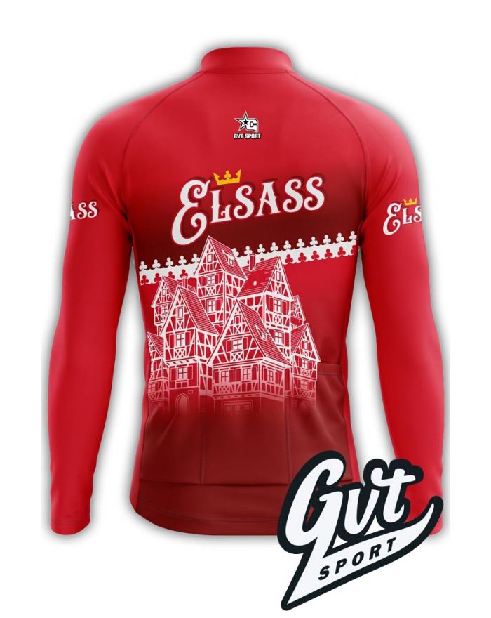 Maillot de vélo à manches longues Gvt Sport Elsass-Alsace