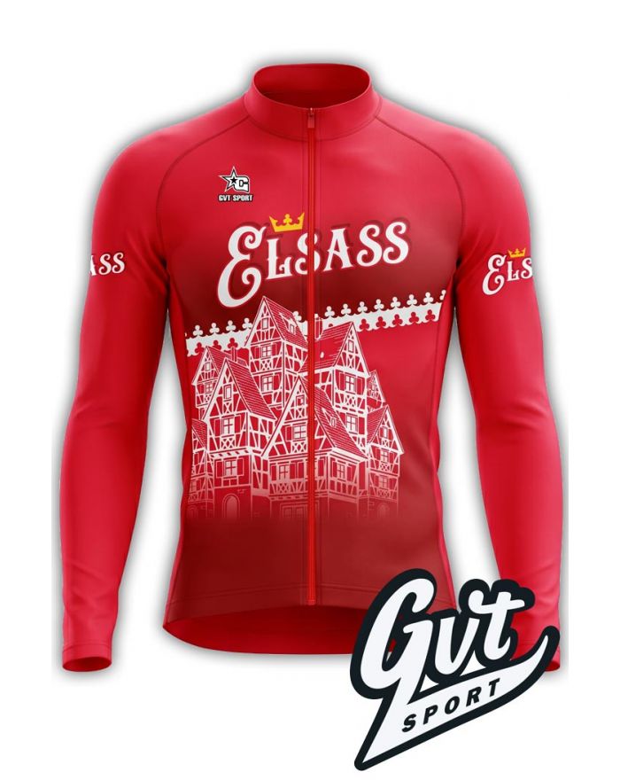 Maillot de vélo à manches longues Gvt Sport Elsass-Alsace