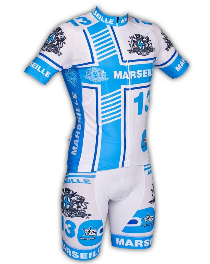 Ensemble cycliste GVT Marseille Cyclisme + chaussettes cyclistes