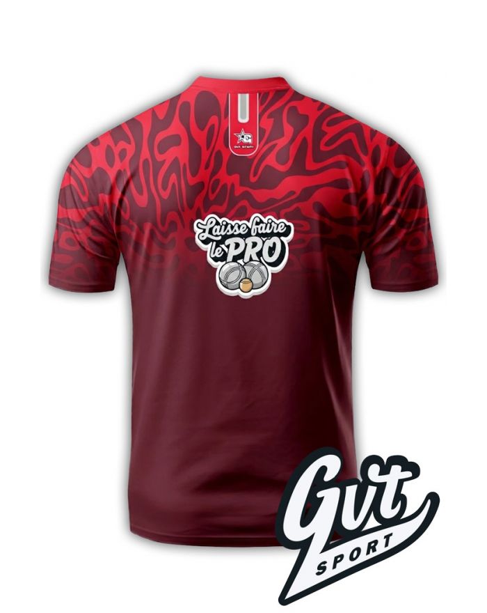 Tee-Shirt GVT Pétanque Homme "LAISSE FAIRE LE PRO" Rouge