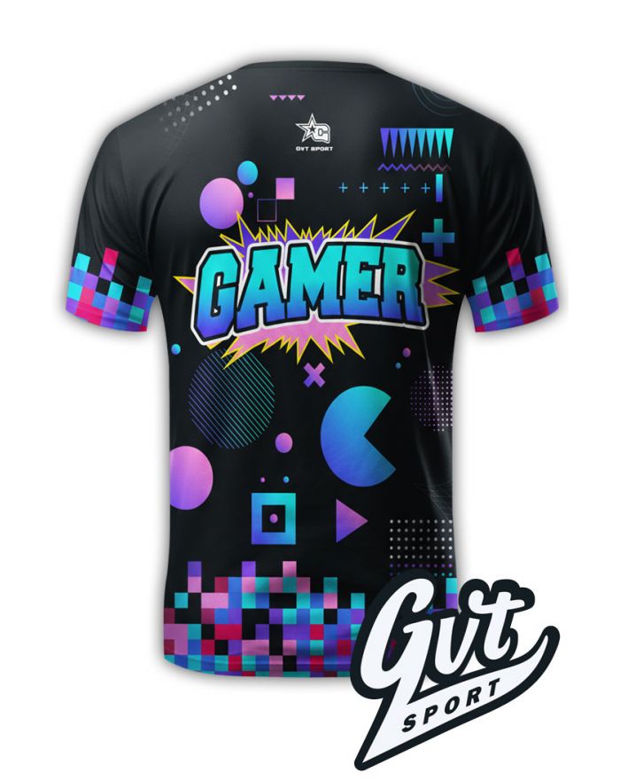 Tee-Shirt Gamer Néon Arcade & Noir