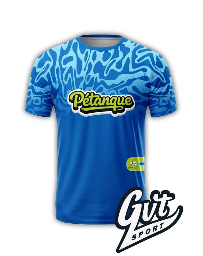 Tee-Shirt GVT Pétanque Homme "LAISSE FAIRE LE PRO" Bleu