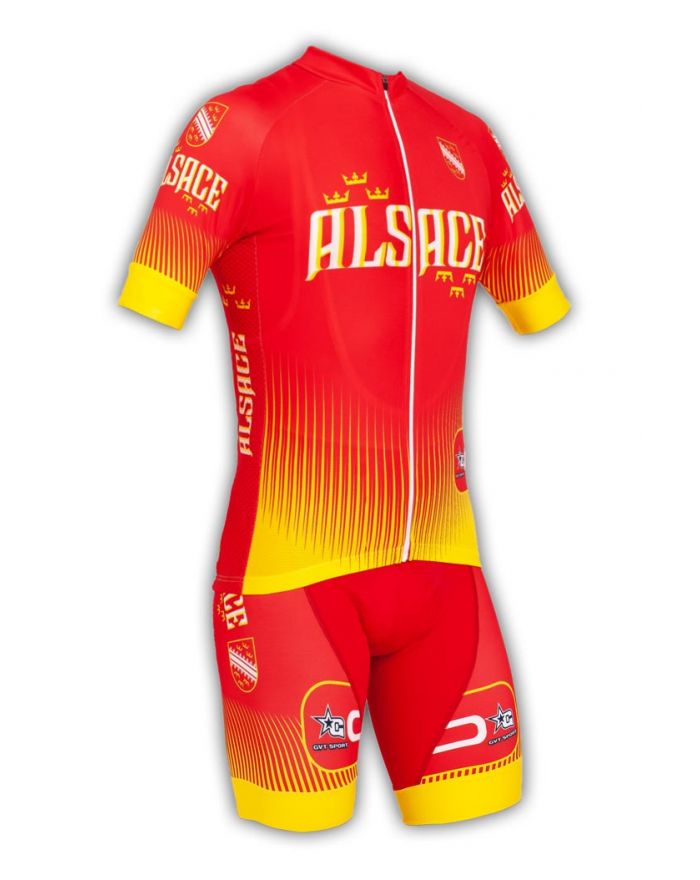 Tenue cycliste GVT Région Alsace + Paire de gants et chaussettes cycliste