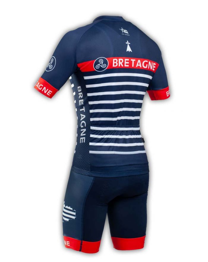 Tenue cycliste GVT Bretagne Marine + Paire de gants et de chaussettes cycliste