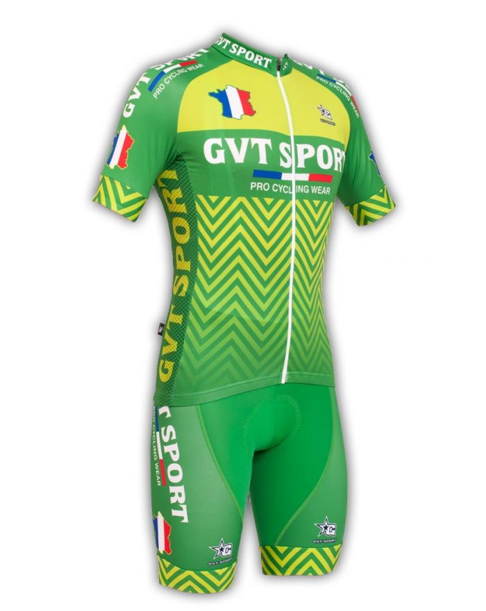 Tenue cycliste GVT Sport Vert + chaussettes cyclistes