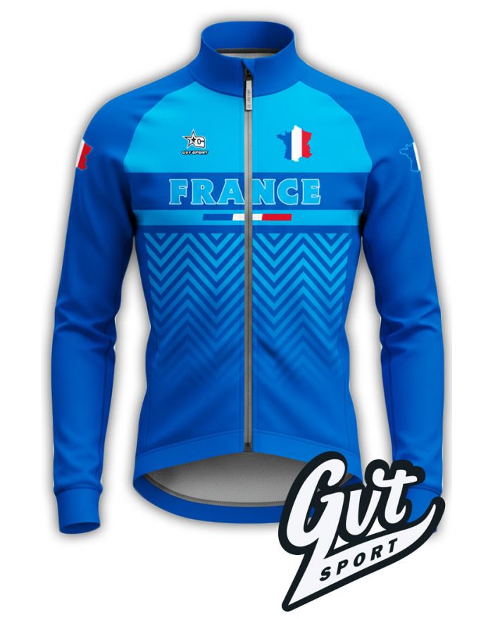 Veste Thermique GVT SPORT France Bleu