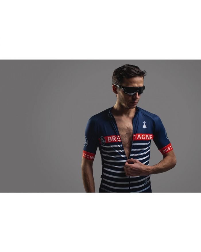 Tenue cycliste GVT Bretagne Marine + Paire de gants et de chaussettes cycliste