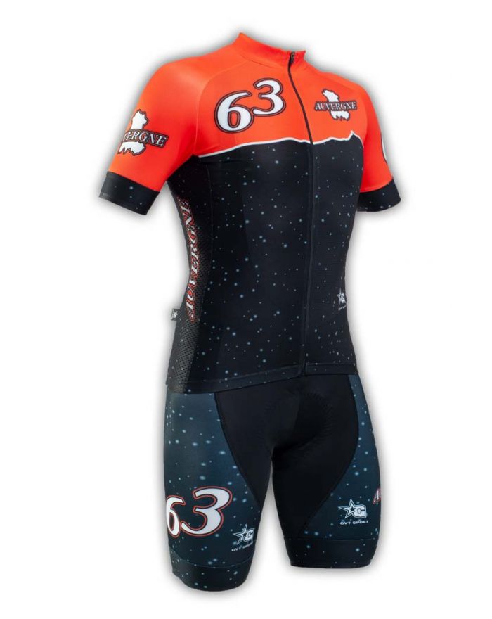 Tenue cycliste GVT Auvergne Cyclisme + Paire de gants et chaussettes Cycliste