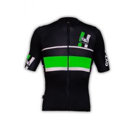 Maillot cycliste homme TEXNER vert 1/4 fermeture éclair M
