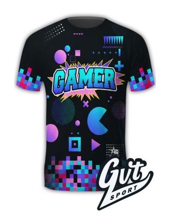 Tee-Shirt Gamer Néon Arcade & Noir