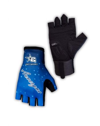Paire de gants cycliste proline GVT Auvergne bleu