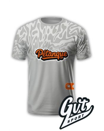 Tee-Shirt GVT Pétanque Homme "LAISSE FAIRE LE PRO" Silver