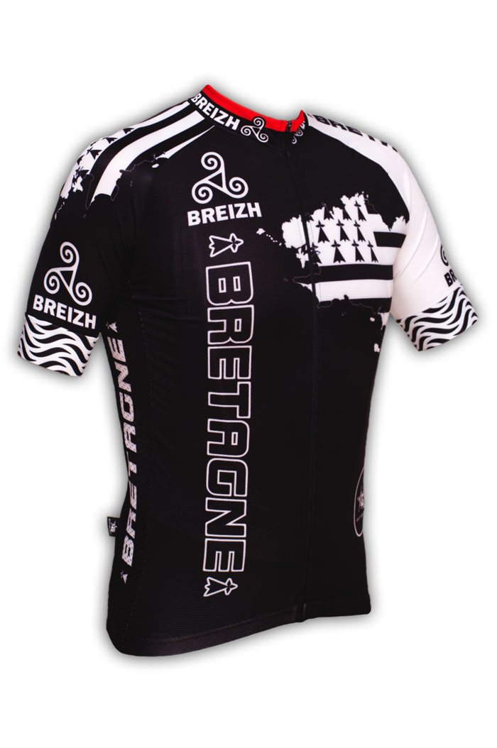 Maillot Cycliste SMS Santini – Bretagne Breizh – Taille L – Occasion (fermeture Poche Arrière HS)
